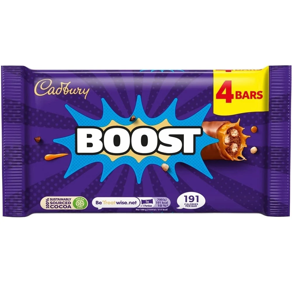 Cadbury Boost 4 Pack — Britain's Favourite Chocolate & Caramel Bar